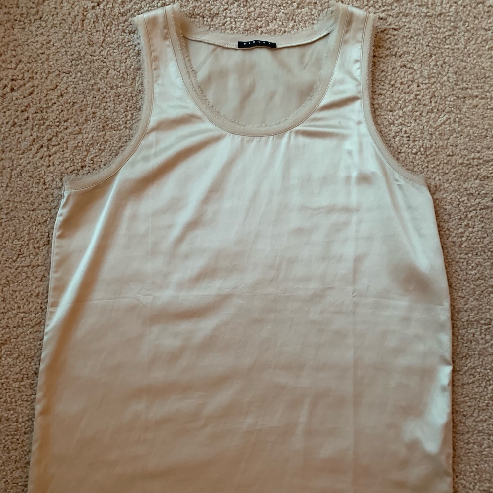 Sisley champagne silk racer back blouse